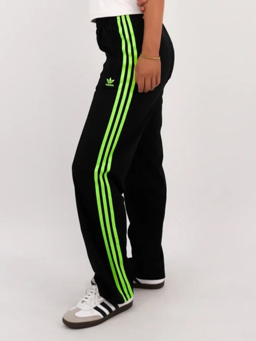 Adidas Originals Firebird Track Pants Womens Size XL Black/Signal Green NWT